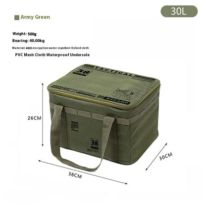 30L/42L/56L Autumn Camping Bag Insulated Waterproof Tactical Foldable Outdoor Picnic Tableware Storage Box Large Capacity Field