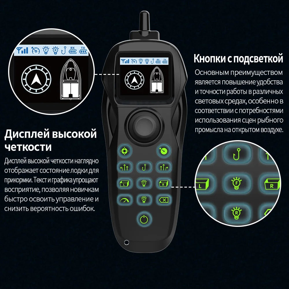 Sonar Bait Boat with Color Fish Finder Screen & Dual Hopper