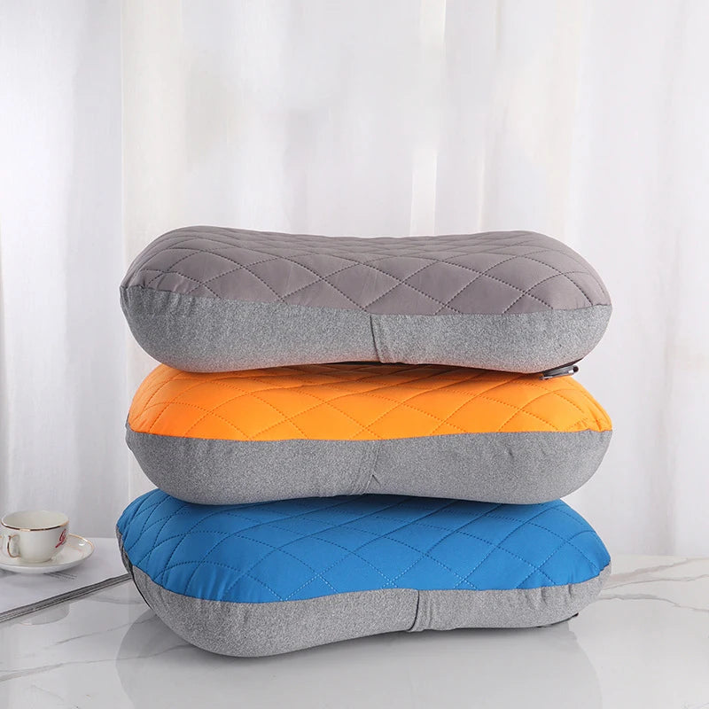 Outdoor Travel Portable Inflatable Pillow Outdoor Cushion Camp Beach Car Hotel Foldable Headrest Sleep Tent Use Accessories