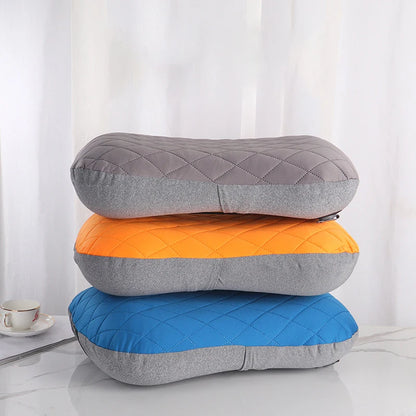 Outdoor Travel Portable Inflatable Pillow Outdoor Cushion Camp Beach Car Hotel Foldable Headrest Sleep Tent Use Accessories