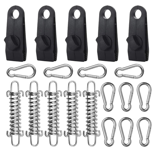 Spring Buckle Rope Tensioners – 20 Pack Awning Hooks