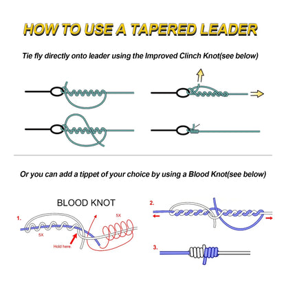 Goture Tapered Fly Leaders 9ft (5 Pack)