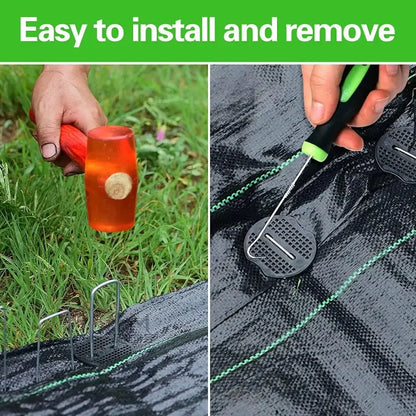 Garden Stakes Galvanized Landscape Staples,U-Type Turf Staples for Artificial Grass, Rust Proof Sod Pins Stakes Tent Peg Nails