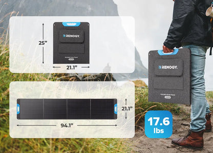 Renogy 200W Portable Solar Panel, IP65 Waterproof Foldable Solar Panel Power Backup, Solar Charger for Power Station RV Camping