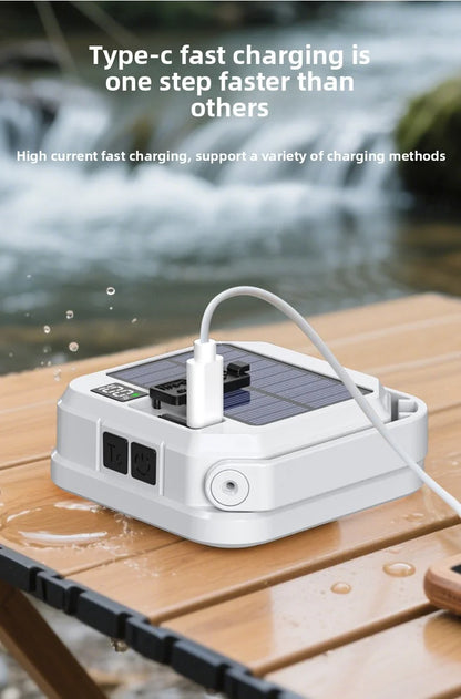 Emergency Lighting Solar Camping Light Portable Outdoor Tent Work SMD Rechargeable LED Hanging Lamp with Digital Power Display