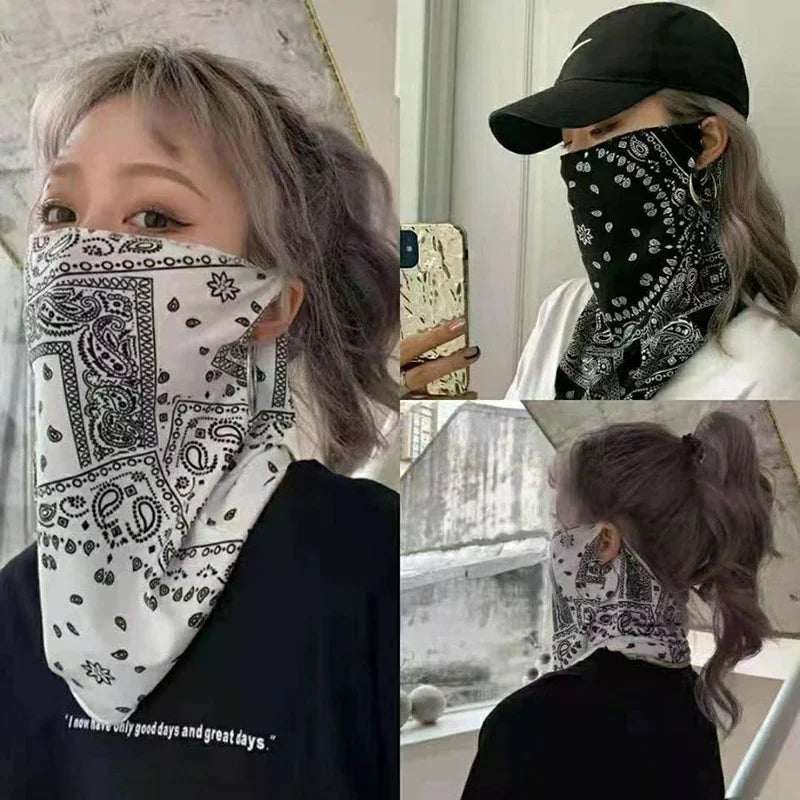 Moda Punk Unisex Summer Solar Protector Mask UV Protection Hip Hop Sports Face Neck Scarf Ear Cover for Men Women