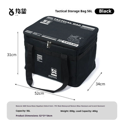 30L/42L/56L Autumn Camping Bag Insulated Waterproof Tactical Foldable Outdoor Picnic Tableware Storage Box Large Capacity Field