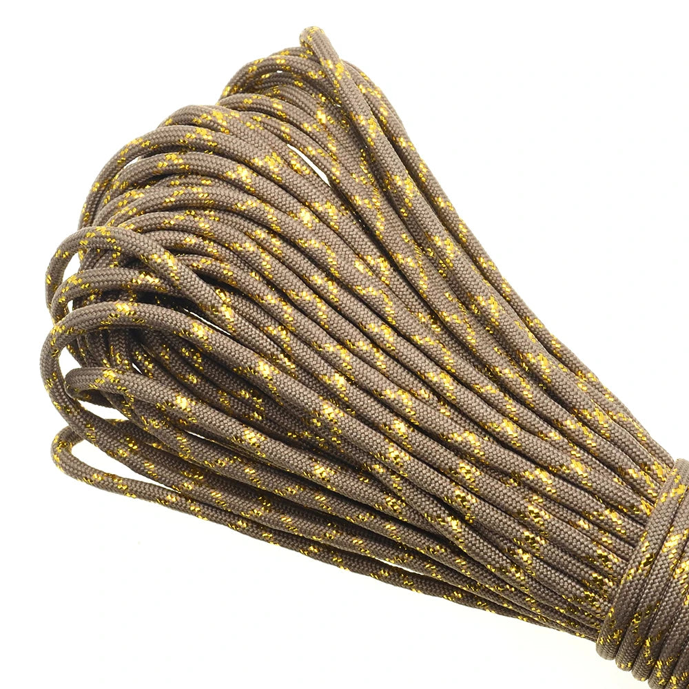 Gold & Silver 550 Paracord – Type III, 100ft, 19 Colors