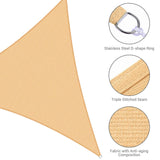 Large Sun Shade Sail Canopy UV Block Triangle Outdoor Sunshade Cover for Patio Pool Garden Waterproof UV Protection Shade Cloth