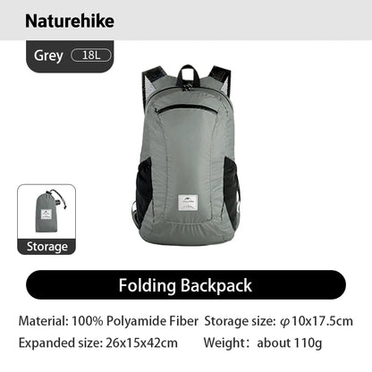 Naturehike Outdoor Hiking Bag 18L Lightweight Portable Backpack Foldable Waterproof Shoulder Bag for Women Men Airplane Travel