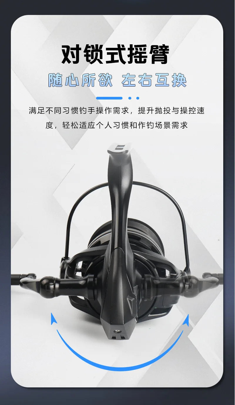 Full Metal Anti-Corrosion Fishing Spinning Reel 17+1 BB, 4.8:1 High Speed Gear Ratio, Aluminum Alloy Spool, Size 8000-14000