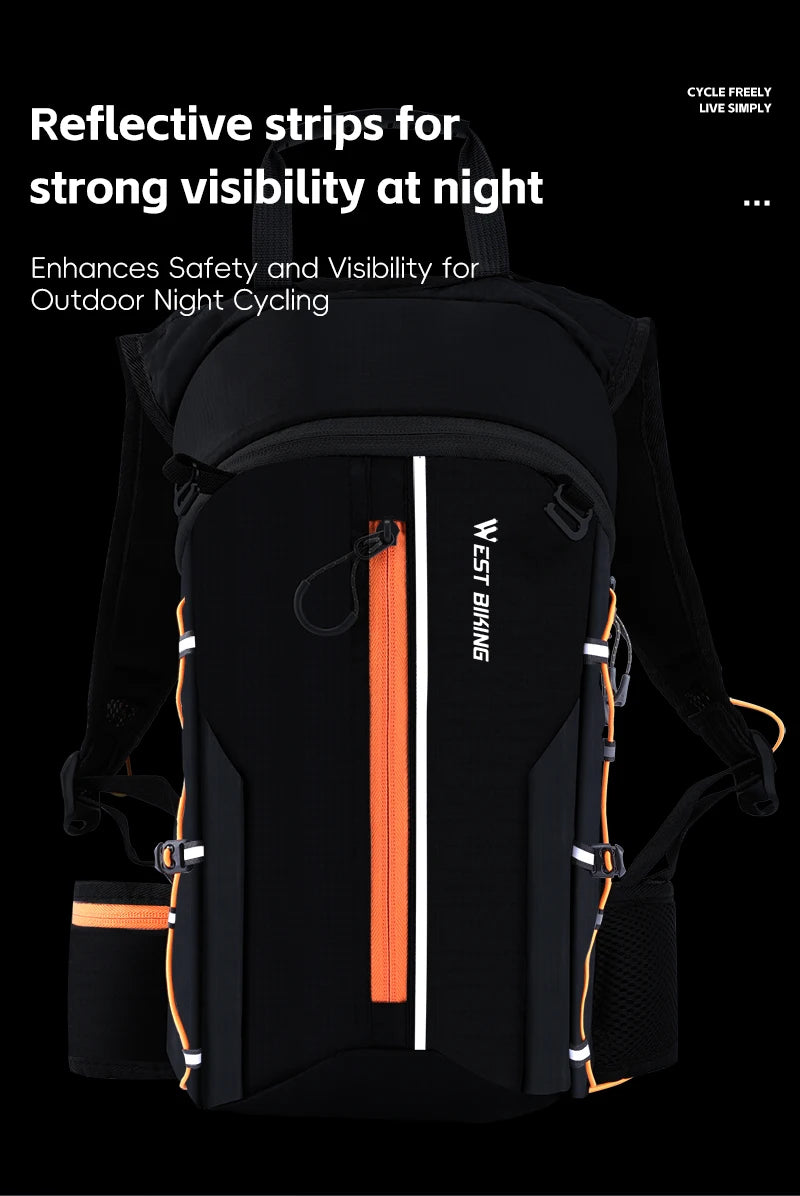 WEST BIKING 10L Cycling Backpack Lightweight Outdoor Sports Running Hiking Climbing Hydration Bag Waterproof Flodable Travel Bag