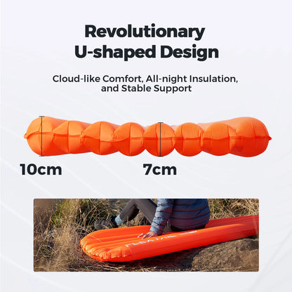 FLEXTAIL ZERO MATTRESS PLUS - 196cm Insulated Sleeping Pad with 5.6/6.0 R-Value, Ultralight Inflatable Camping Mat