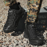 Men’s Genuine Leather Mountaineering Shoes – Anti-Slip Hiking Boots Outdoor Breathable Sports Footwear