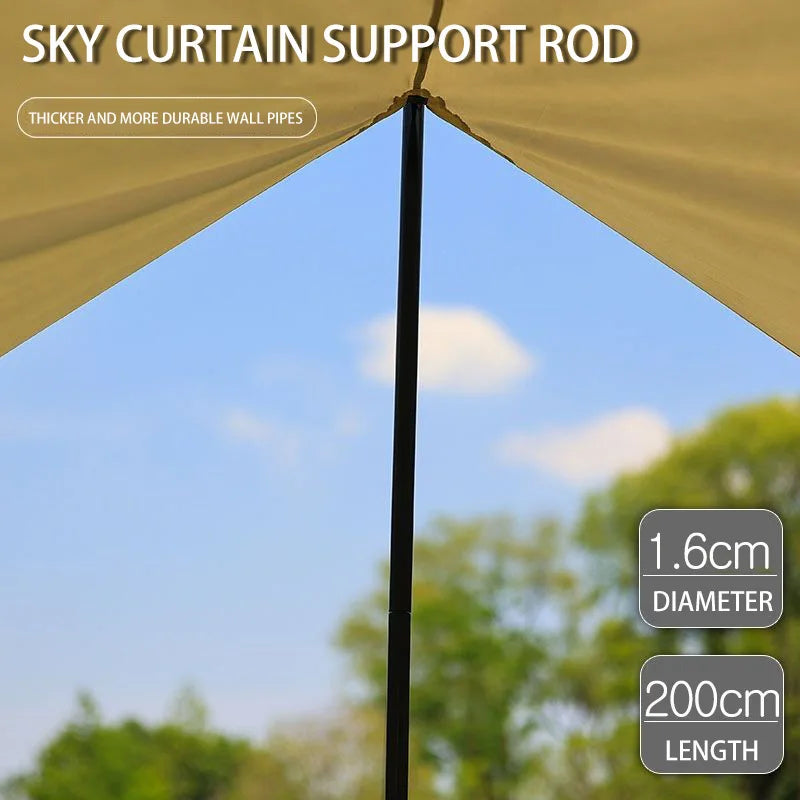 10PCS Telescopic Tent Poles Set Universal Adjustable Camping Awning Poles Sun Sail Shelter Rods Tarp Tent Accessories