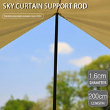 10PCS Telescopic Tent Poles Set Universal Adjustable Camping Awning Poles Sun Sail Shelter Rods Tarp Tent Accessories