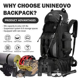 90 liters waterproof hiking camping mountaineering backpack, large capacity outdoor travel bag, backpacking sports equipment