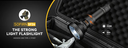 Sofirn SF26 2000lm SFT40 LED 6000K Tactical Flashlight Type-C Rechargeable Protable Powerful 21700 Torch Camping EDC Flashlight