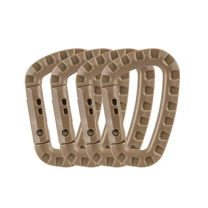 4/8/16pcs Tactical Plastic Carabiner Clip Keychain D-Shape Hard Spring Snap Gear Hook Outdoor Camping Hiking EDC Tools