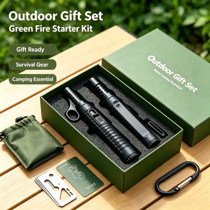 Matte Black Tactical Outdoor Survival Fire Starter, Adjustable Flame Refillable Butane Gadget, Pocket Backpack Friendly Camping Accessory Set Perfect Gift For Outdoor Enthusiasts,Windproof Lighter Gift Lighter