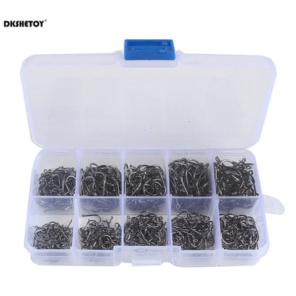 Barbed Fishing Hook Kit with Box (100-1000 Pack)