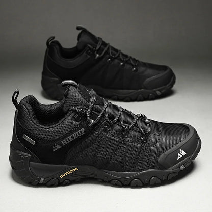 HIKEUP Non-slip Men Hiking Shoes Breathable Outdoor Wear Resistant Splashproof Climbing Men Sneaker Tourism Mountain Shoes