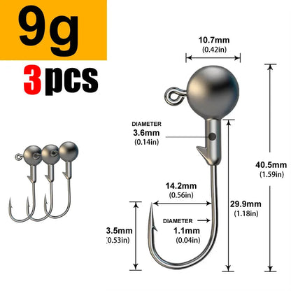 WODJYJ Jig Head Hooks (1g-28g)