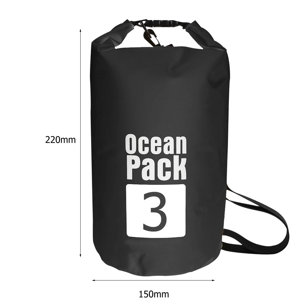 2L 3L 5L 10L 15L Waterproof Dry Bag Swimming Bag Foldable Beach Storage Pack Kayaking Rafting River Trekking Floating Water Sack