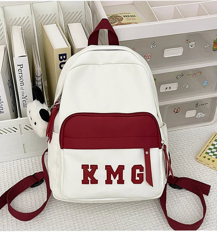2025 New Backpack Simple Solid Color Stylish Large Capacity Student Bookbag Casual Travel Backpack for Women Men