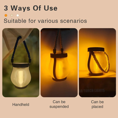 Solar Flame Rope Lantern – Flickering 3D Flame, Type-C