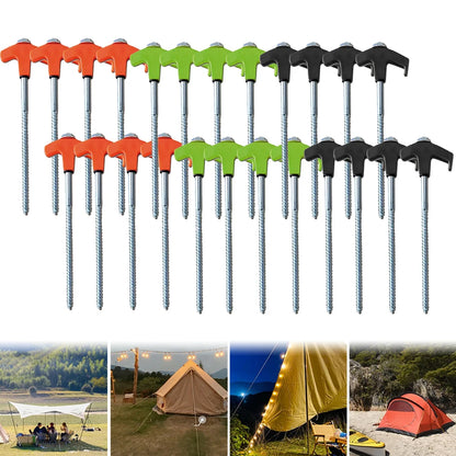 8/24Pcs Camping Pegs Drill In with Hex Socket Stakes Ground Anchors Camping Stakes Tent Ground Nail Screw in Camping Tent Pegs
