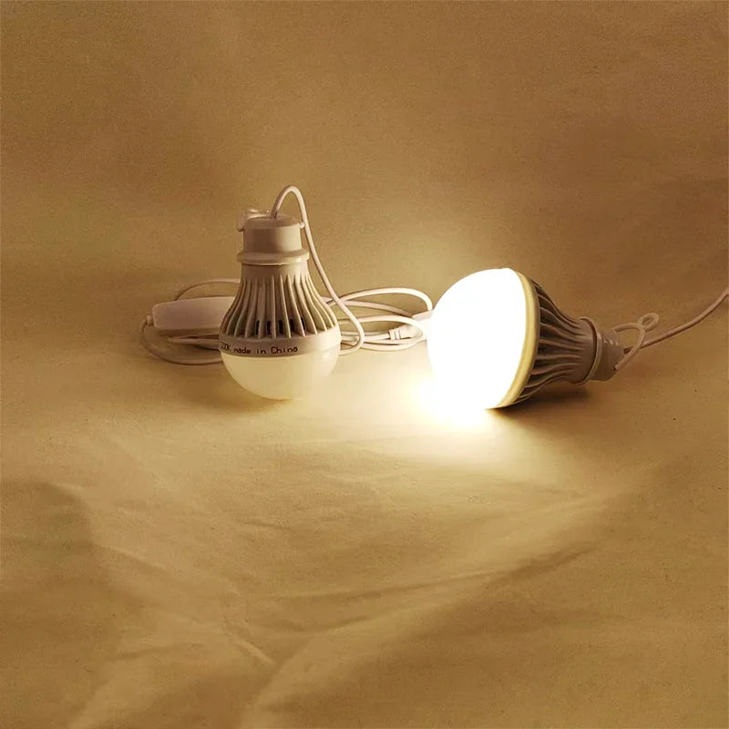 DC5V Led Camping Light 5W/7W Usb Emergency Bulb 3-color Dimmable Hanging Tent Light Barbecue Fishing Repair Outdoor Equipment