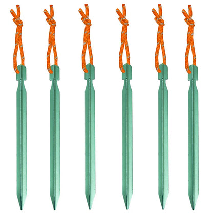 6Pcs Canopy Tent Pegs Aluminum Alloy Outdoor Garden Stakes Ground Nail With Cord For Camping Backpacking Hiking Tent Accessories
