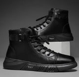 Men’s Casual Leather Sneakers – Wear-Resistant, Breathable Outdoor Training & Trekking Shoes