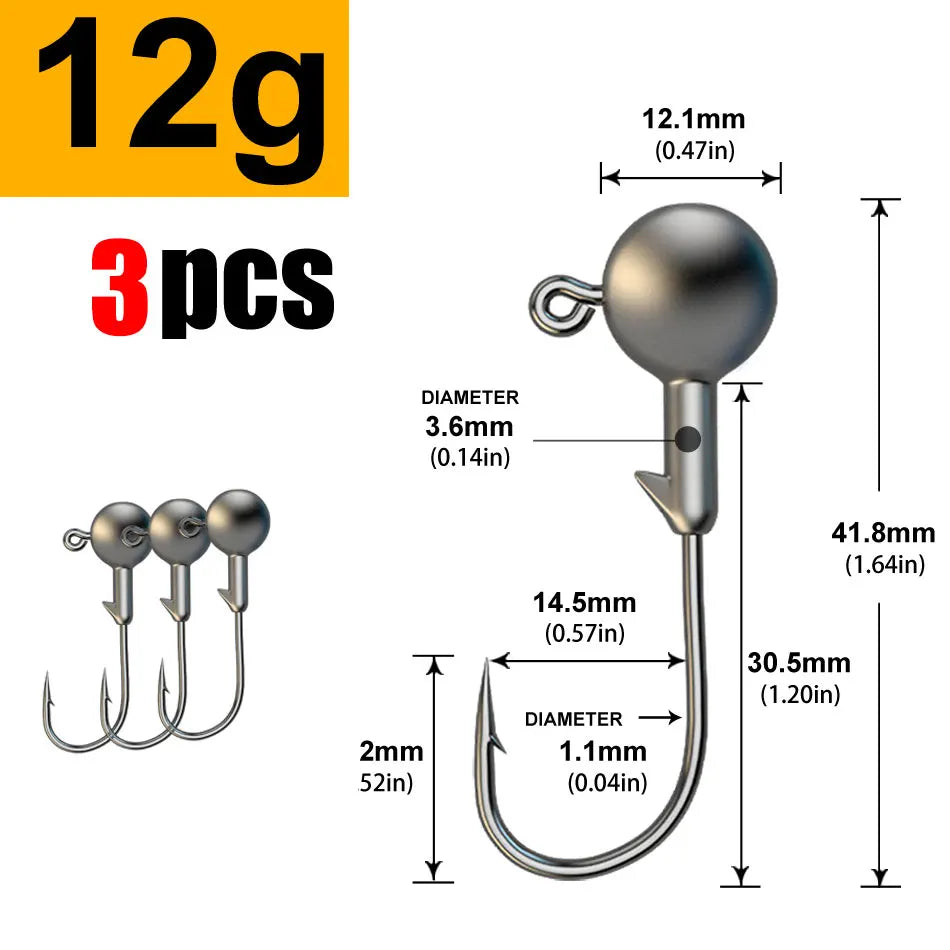 WODJYJ Jig Head Hooks (1g-28g)