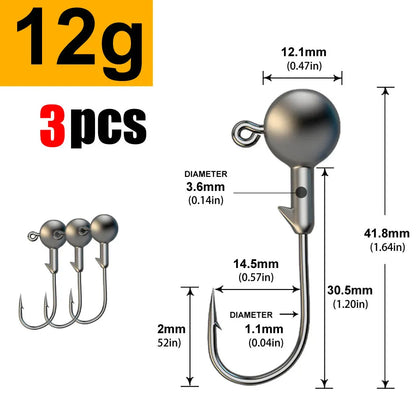 WODJYJ Jig Head Hooks (1g-28g)