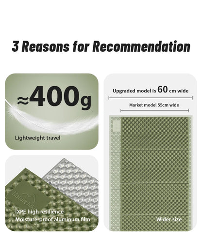 Naturehike 2024 New Camping Mat Winter Warm Moisture Proof Ultralight Sleeping Pad 4 Season Widen Hiking Travel 1-2 Person Mats