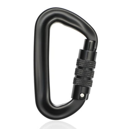 CLIWIZ 12KN Professional D-Shaped Aluminum Carabiner Key Hooks Lip Camping Keyring Snap Hook Outdoor Hiking Tool