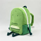 Kawaii Liam Plush Backpack Cute Green Shoulder Plushie Bag Creative Funny Doll Toys School Bags For Kids Boy Girl Holiday Gifts