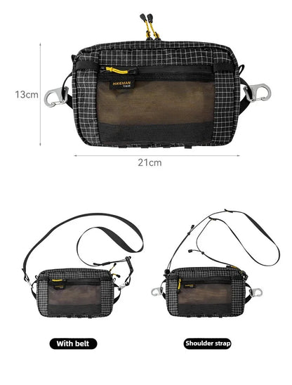 HIKEMAN Dyneema Fiber Waist Pack 1.1L Waterproof UrltraLight Multi Pocket for Cycling Running Hiking Camping Outdoor Sports