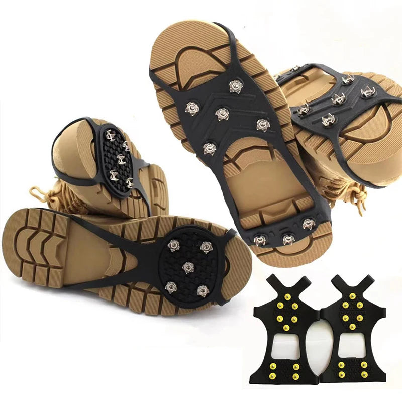 5/8 Teeth Outdoor Ice Claw Anti Slip Shoe Cover Ice Gripper Spike for Shoes Anti-Slip Hiking Mountain Climbing Ice Snow Crampons