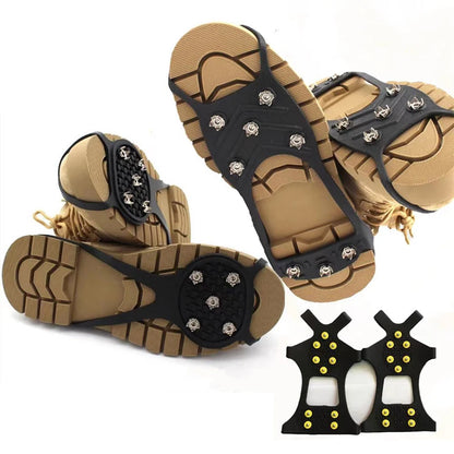 5/8 Teeth Outdoor Ice Claw Anti Slip Shoe Cover Ice Gripper Spike for Shoes Anti-Slip Hiking Mountain Climbing Ice Snow Crampons