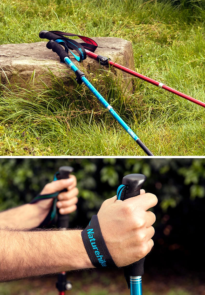 Naturehike 2026 New Trekking Poles Ultralight Folding 1Pcs Walking Cane High Load Aluminum Hiking Walking Telescopic Stick