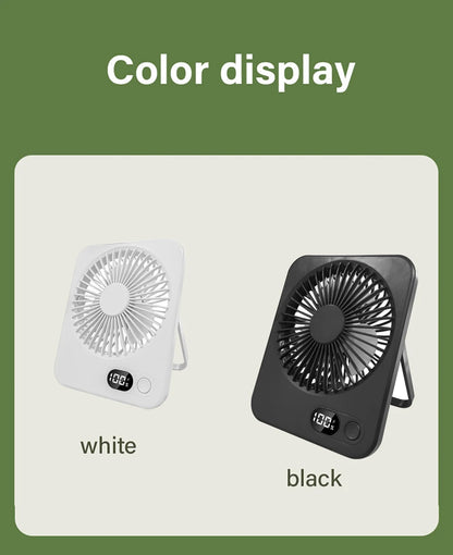 Mini Portable Fan USB Desk Fan Rechargeable Table Fan Small Wall Mounted Ceiling Fan 5 Speeds Powerful Wind Foldable Camping Fan