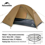 Naturehike Lightweight Tent Outdoor Professional Mountaineering Hiking Three Seasons Bill Person 1 Person Camping Tent