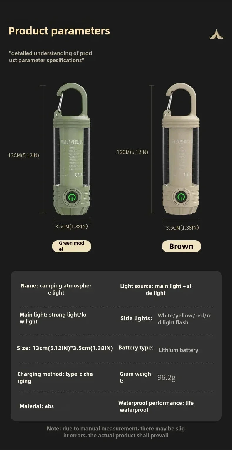 Multi Functional Outdoor LED Outdoor Camping Lights Rechargeable Flashlights Portable Night Lights Waterproof Travel Tent Light
