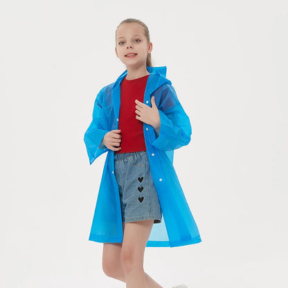 Children Rain Poncho Non-Disposable Travel Rain Gear Coat Outdoor Hiking Accessories Child Raincoat Kids Rainwear Waterproof