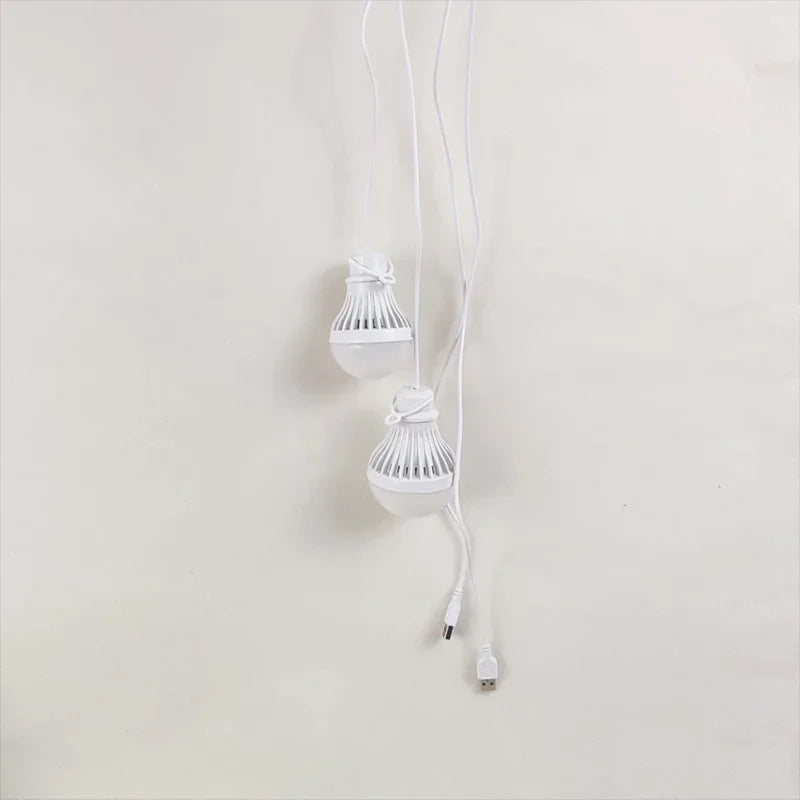 DC5V Led Camping Light 5W/7W Usb Emergency Bulb 3-color Dimmable Hanging Tent Light Barbecue Fishing Repair Outdoor Equipment