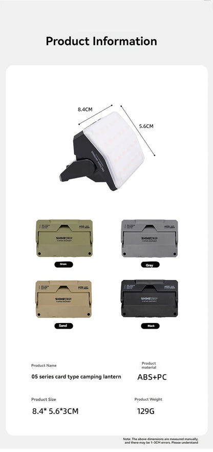 ShineTrip 05 Series Card style Camping Light Atmosphere Lighting Outdoor Hiking Convenient Camping Light Multi purpose Light