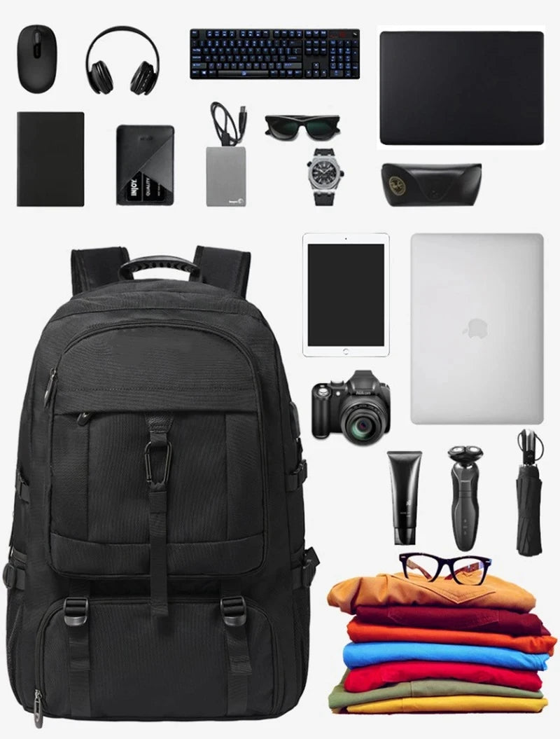50L 80L Backpack Large Travel Backpack Men Separate Shoe Compartment Business Bag Outdoor Sports Man Black Storage Backpacks